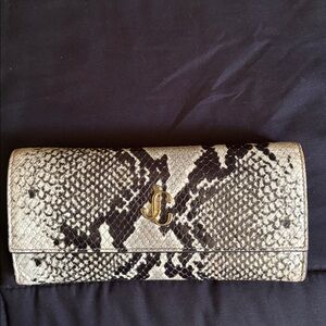 Jimmy Choo Black and White Snakeskin Wallet